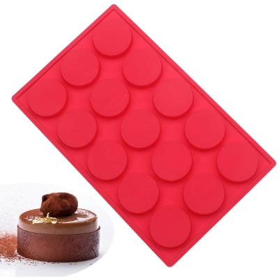 China Viable Silicone Mold For Cake Cookie Pastry Baking Round Candy Chocolate Mold Cake Decoration 15 Cavity DIY Pie for sale