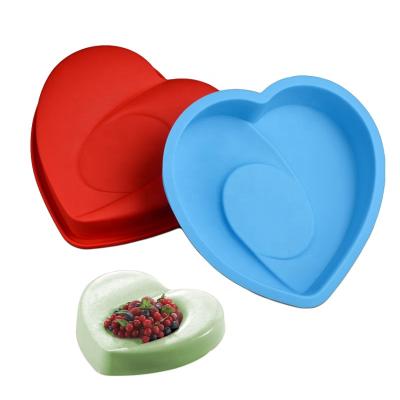 China Sustainable Silicone Baking Molds Large Heart Shape Cake Mold Mousse Bread Mold Bakeware DIY Non-Stick Cake Bakeware Pan 1 PC for sale