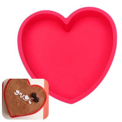 China Large Heart Silicone Mold Viable Cake Bakeware Cake Molds DIY Bread Mousse Pastry Making Pan Non-Stick Cake Tools Bake for sale