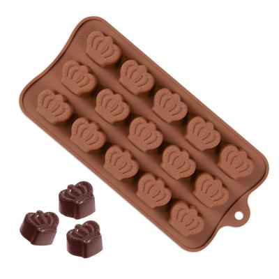 China Viable Silicone Mold for Chocolate Crown Silicone Candy Jelly Cake Mold Pastry Baking Soap Ice Cream Cookie Mold 15 Hole Sweet for sale