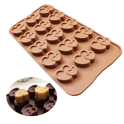 China Viable Two Hearts Love Shape Chocolate Cake Mold Silicone Soap Candy Molds Gummy Ice Cream Jello Mold Cake Decoration 15 Holes for sale