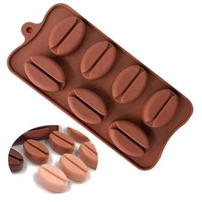 China Viable Silicone Mold for Chocolate Coffee Bean Silicone Pastry Baking Mold Jello Candy Soap Mold Ice Cube Cookie Mold for sale