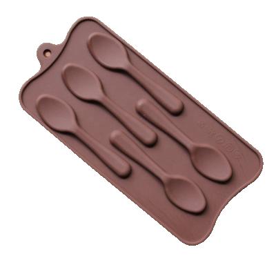 China Viable Silicone Mold For Chocolate Spoon Shape Cake Pastry Tool Soap Pudding Jelly Candy Mold Silicone Ice Cube Baking Tray for sale