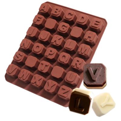 China Viable Letter Silicone Chocolate Mold Silicone Mold For Candy Mold Gummy Cake Decorating Tools 30 Holes for sale