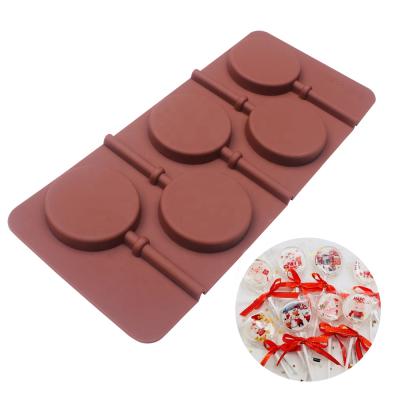 China Viable Silicone Mold for Round Lollipop Candy Gummy Fondant Forms Cake Biscuit Mold Ice Cookie Chocolate Baking Tool for sale