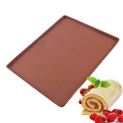 China Small Viable Non-Stick Multifunctional Baking Mold Bakeware Mat Silicone Baking Tray Silicone Pastry Tool 31*27cm Log Cake for sale