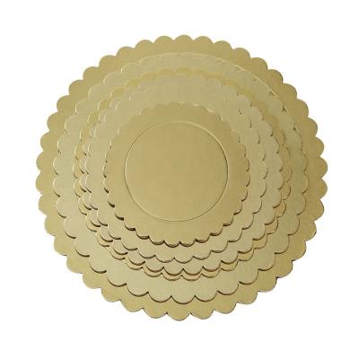 China Multi-Size Disposable Gold and Silver Cake Panel Round Circle Base Panels Disposable Cake Plate Round Circle Cakeboard Coated Base for sale