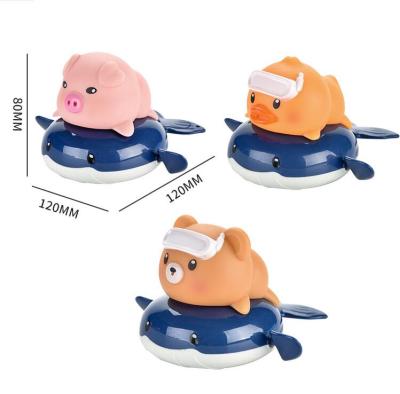 China 2021 Funny Bathing Toy Baby Bathroom Squeeze Spray Water Bathing Toys Pull Whale Pig Duck Bear Bathtub Toys for sale