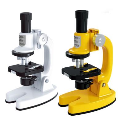 China Plastic School Science Lab 200X 600X 1200X Microscope Kit Lab 200X 600X 1200X Experiment Science ROD Educational Toy Refined Biological Microscope for sale