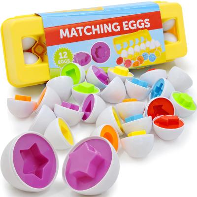 China 12PCS Montesori Baby Egg Matching Toy Game Children Kids Fruit Vegetable Matching Puzzles Learning Educational Toys 4.5*4.5*6cm Shape for sale