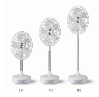 China Super Quiet 8 Inch Adjustable Standing Folding Fan Air Cooling Height And Portable Floor Fan 4 Speeds Rechargeable Fan for sale