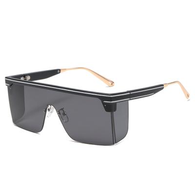 China Luxury unisex elegant half frame flat surface newcomer big shading fashion sunglasses the oversized square sunglasses for sale