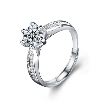 China Classic Custom Luxury Simple Wedding Engagement Big Fashion 1ct Round Shaped Diamond Rings for sale