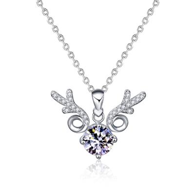 China Other Six-claw High Quality Drop Moissanite Silver Pendant Chain Necklace Diamond Jewelry for sale