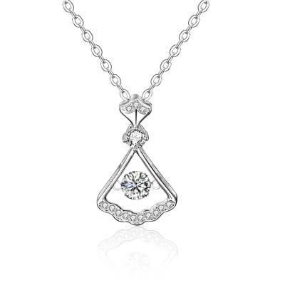 China 2022 FASHIONABLE Personality Trendy Square Moissanite Inlaid Silver Lathe Pendant Necklace S925 for sale