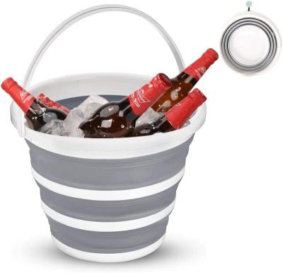 China Durable Sustainable BPA Free Plastic Collapsible Ice Bucket 10L , 5L Collapsible Bucket for sale