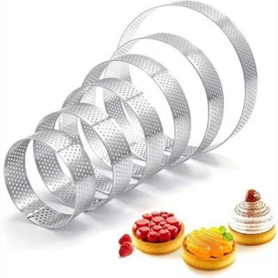 China Amazon Shape Stainless Steel Tart Ring Mousse Mold Different Viable Heat Resistant Perforated Cake Mold for sale