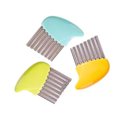 China Corrugated Chopper Chopper Knife Corrugated Fold Cutter Kitchen French Fries Potato Durable Cutter Stainless Steel for sale