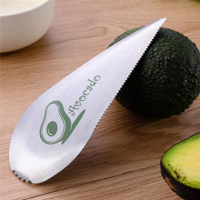 China Sustainable Hot Sale Kitchen Instruments Stainless Steel Fruit Vegetable Peeler 3 in 1 Avocado Slicer Cutter for sale