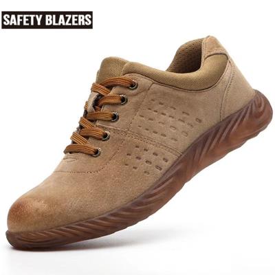 China SAFETY Brown Smash New Low Top Soft Sole BLAZERS Sole Stripe Anti And Anti Puncture Safety Shoes For Men for sale