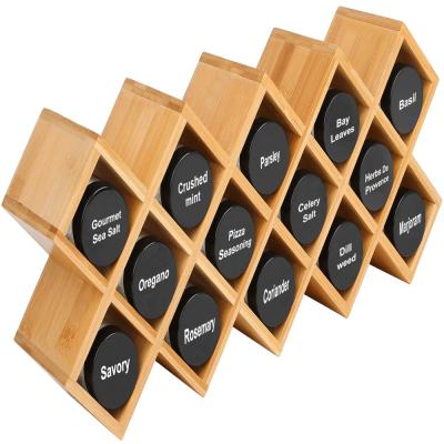 China Europe Spice Rack Spice Organizer Bamboo Wooden Retail Display Stand for sale