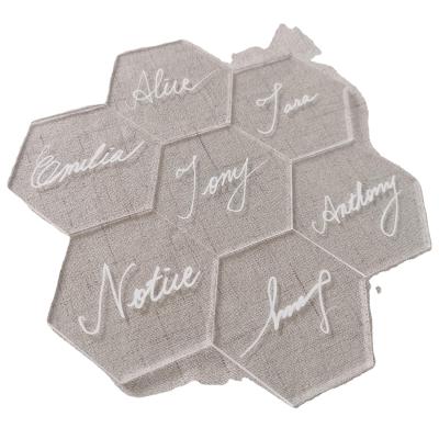 China With Backing Paper For Signs Clear Acrylic Hexagon Place Cards Blanks Handwritten Calligraphy Name Cards Escort Cards Table And Morden Wedding Decor for sale