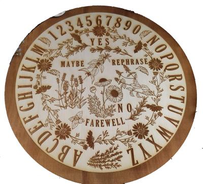 China Europe Divination Tools Ouija Board Wooden Round Board Forest Spirit Board With Halloween Game Spirit Decor Gothic Herbal Or Witch Gift for sale