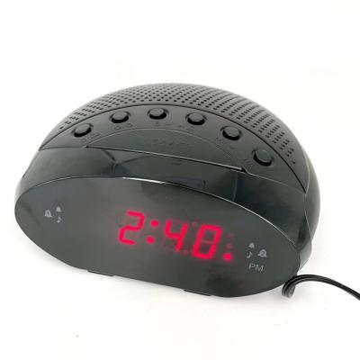 China New FM AM Two Band Radio BSCI ISO9001 BolerGifts 2021 Radio Alarm Clock With LED Display For Bedroom Hotel Table Desk Case for sale