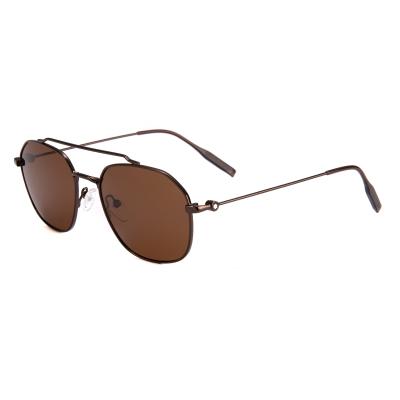 China Brown Classic Metal Frame Sunglasses UV400 Polarized Stainless Steel OEM Service for sale