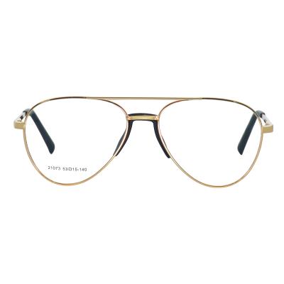 China Custom Size Optical Frame Eyeglasses Gold Metal OEM Service All face for sale