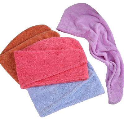 China Magic Dry Hair Antimicrobial Microfiber Towel Hair Wrap Turban Bath Shower Head Quick Drying Towel With Buttons for sale