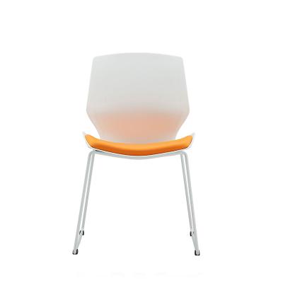 China New design office meeting chair whiteplastic comfortable place chair removable cover stackable school chair for sale