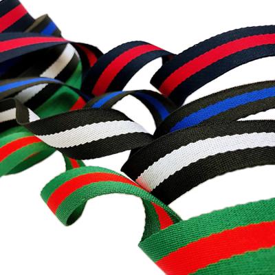 China Secondary color 100% polyester webbing belt polyester ribbon webbing cheap viable webbing for bag clothing material for sale