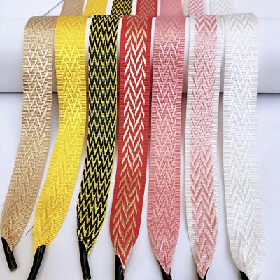 China Other Polyester Webbing Pattern 40mm Polyester Webbing Custom Printable Herringbone Webbing Strap Beige Hand Rope For Gift for sale