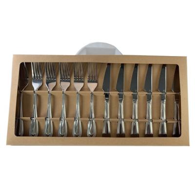 China Viable Wholesale High Quality 6 Piece Steak Knife Fork Spoon Flatware Gold Silver Cutlery For Wedding for sale