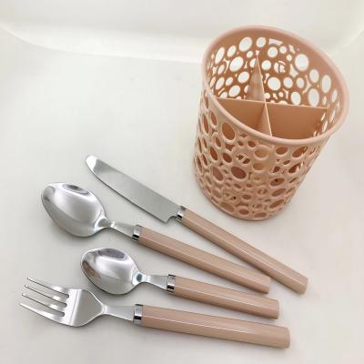 China 2020 Sustainable Hot Sale New Design Handle Plastic Cutlery With Plastic Holders for sale