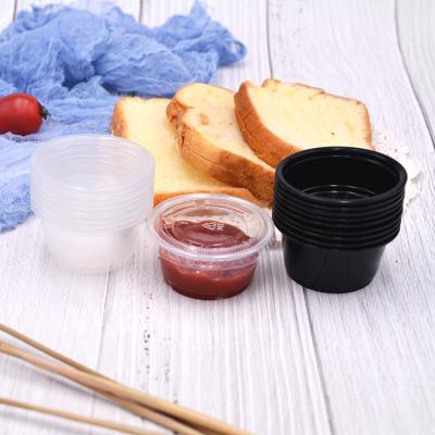 China 0.75/1/1.5/2/2.5/3.25/4/5.5 Ounce Daily Disposable Plastic Sauce Maker/Food Cup/Dish/Container with Lids for sale