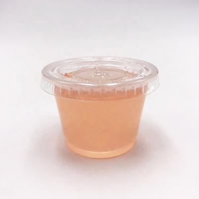 China Good Quality Disposable Diameter 45MM Rolled Rim PP Clear Disposable Plastic 1 Ounce Sauce Party Takeout Cup With PET Lids for sale