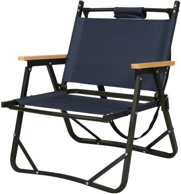 China Wood Grain Outdoor Furniture Aluminum Portable Folding Easy-Carrying Camping Chair for sale