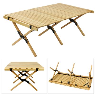 China New Design Lightweight Luxury Beech Retractable Super Lightweight Easy-Carry Camping Table for sale