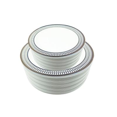 China Disposable Wedding Party Tableware Disposable Plastic Dishes Sets Tableware for sale