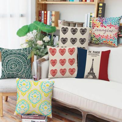 China Simply 2021 Nordic latest style modern and simple printing Eiffel Tower geometry fashion floor cushion cover for sale