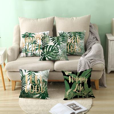 China Simple Tropical Leaves Decorations Decorative Pillow Covers 18 x 18 Monstera Tropical Palm Leaves Print for sale