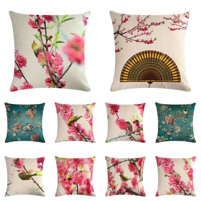 China 2021 Viable Rose Flower With Bird Factory Wholesale OEM Pillow Cover for sale