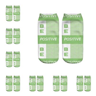 China 2021 Factory Large Size Chinese Custom Inspirational Letters Quote Viable Meaningful Socks for sale