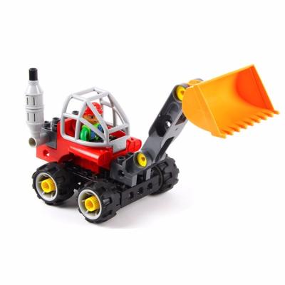 China Toy Tech Construction Machinery Excavator 5 in 1 Kids Toys Car Building Plastic Bricks for sale