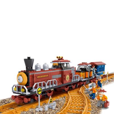 China Hot construction toy new boys train puzzle design building block toy for wholesale for sale