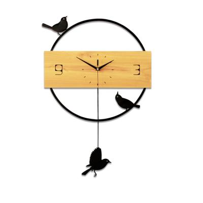 China Cheap and high quality antique style modern home wall clock metal export china decor creative bird for sale