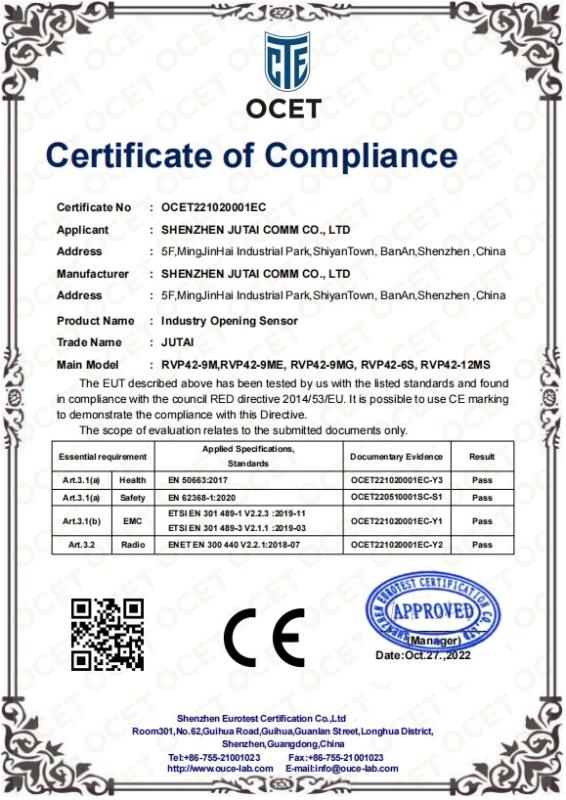 CE - Shenzhen Jutai Comm Co., Ltd.