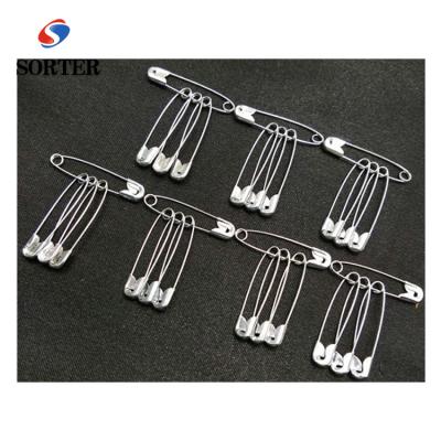 China Alloy steel 28mm factory direct size nickel silver safety pin set for 4pcs per group, 250 groups per box for sale